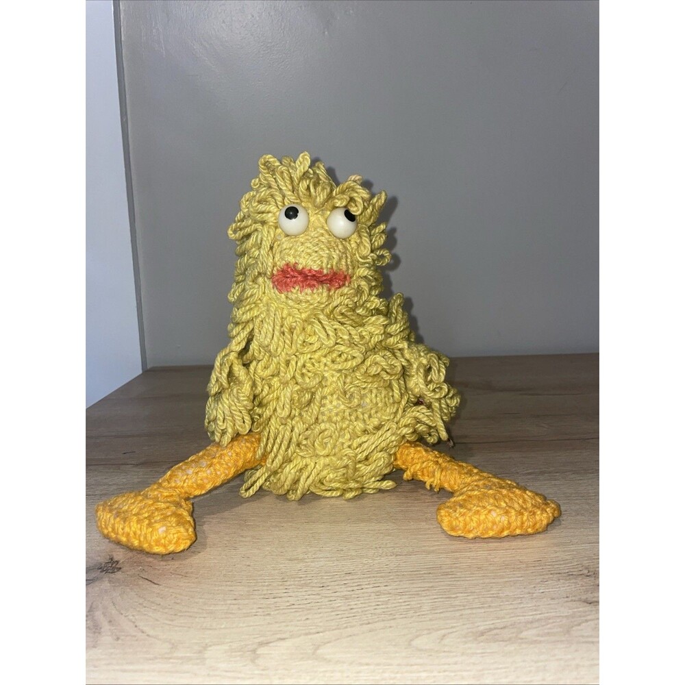 Vintage Peggy Garrett Crochet Yarn Monster Yip Yip Martian Style Plush 1970s Art